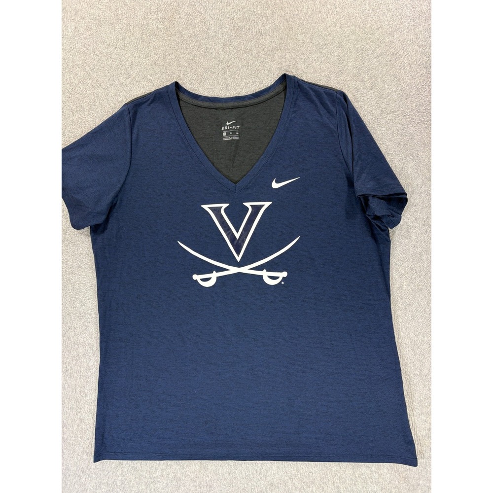 Virginia Cavaliers Nike Screened Logo Campus S/S Tee Shirt (Women's XL) Blue